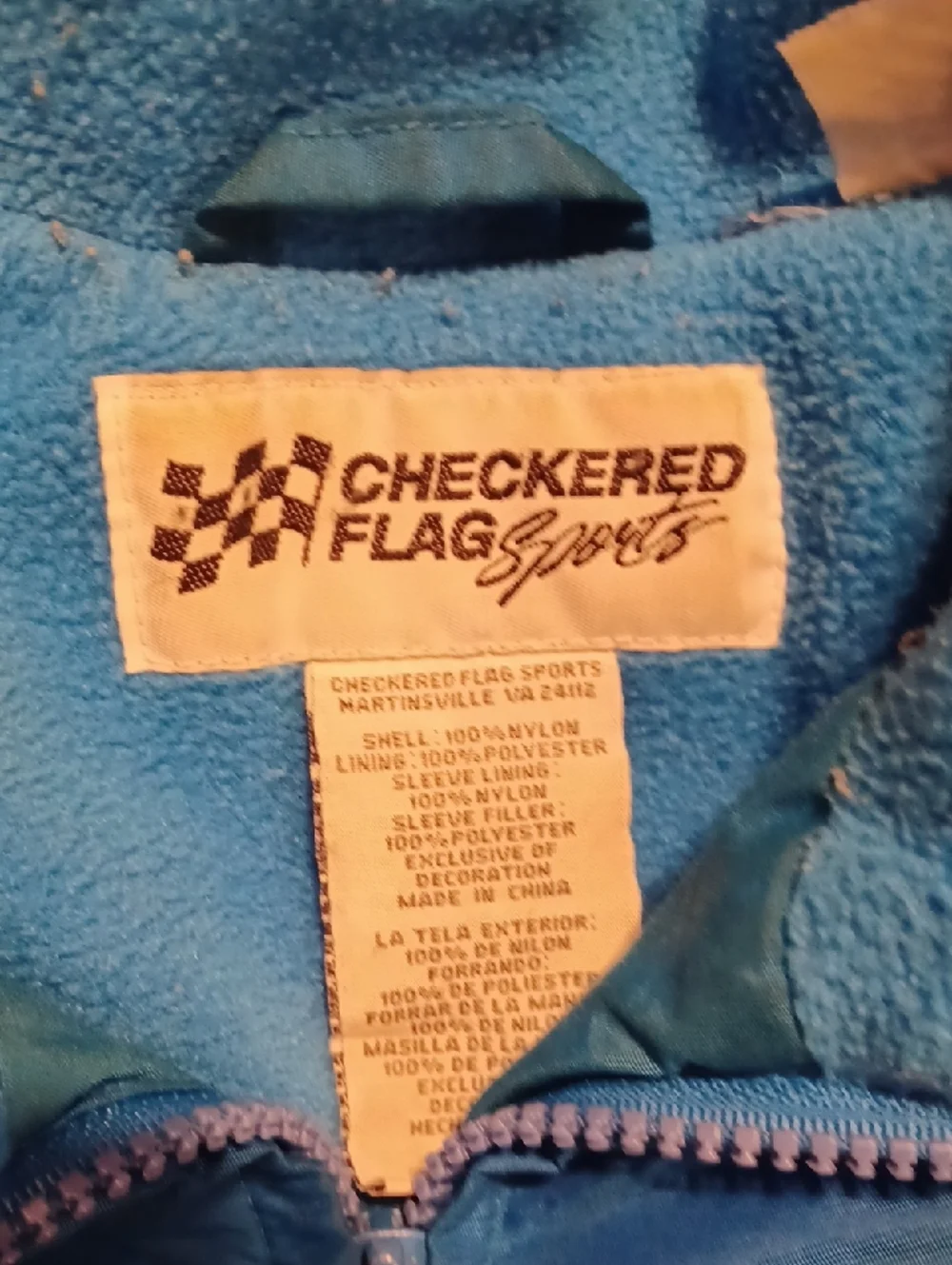Pfizer Racing Team Blue and Black Zip Jacket Vinage Nascar Mark Martin